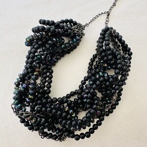 Elegant Black Beaded Necklace